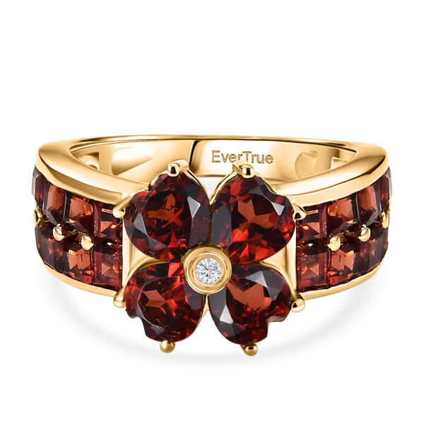 EverTrue Mosambik Granat und Zirkon Ring - 4,44 ct.