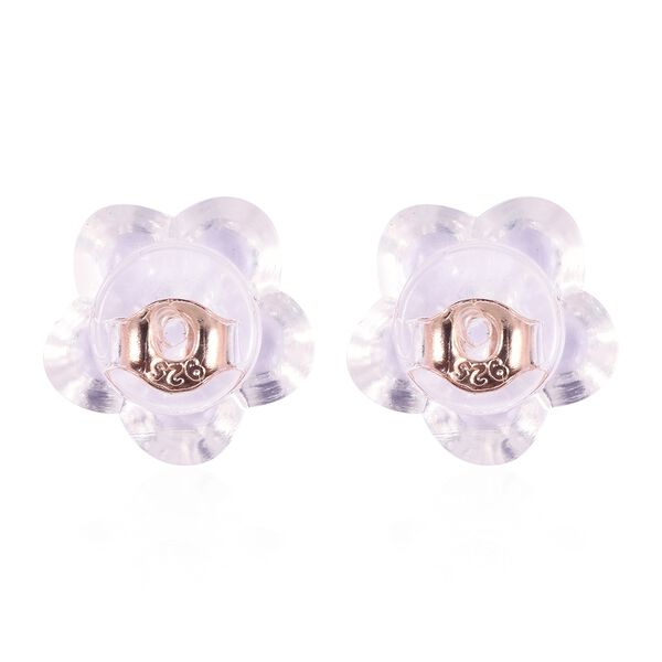 9 Paar Ohrstopper Set, 925 Silber Kern mit Silikon Bl&uuml;te, rhodiniert vergoldet ros&eacute;vergoldet image number 4