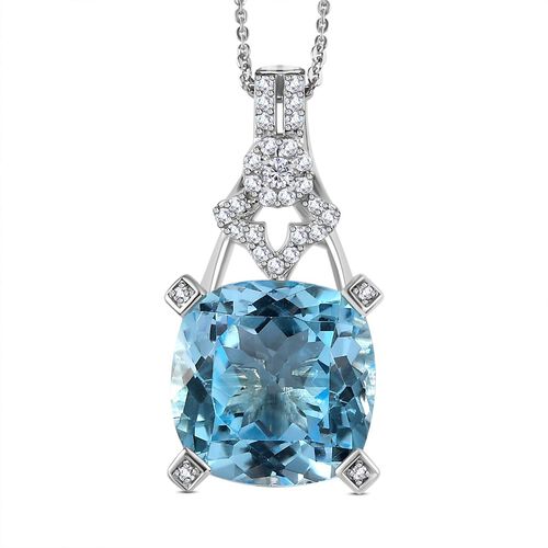GP Bella Italia Kollektion - Himmelblauer Topas, Zirkon und blauer Saphir-Anhänger mit Kette - 8,76  ct. image number 0