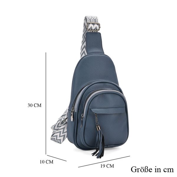 PU Brusttasche, 19x10x30cm, Blau image number 7