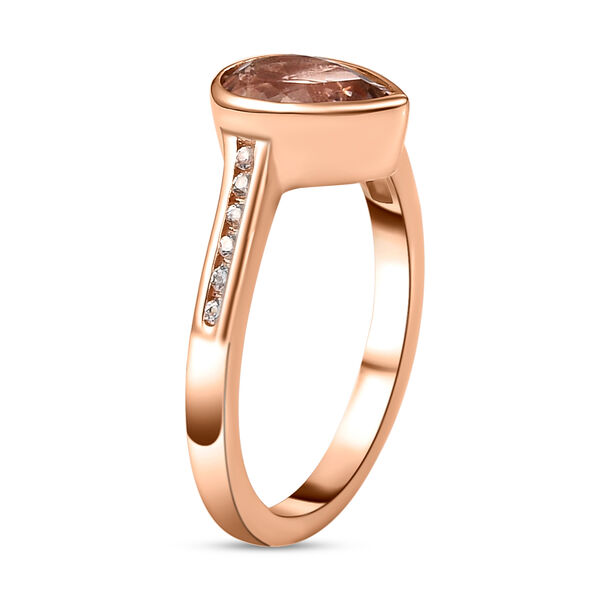 Morganit und weißer Zirkon-Ring, 925 Silber Roségold Vermeil  ca. 1,32 ct image number 5