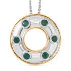 Gemfields AA Kagem Sambischer Smaragd Schmuckset 925 Silber rhodiniert, 925 Silber Rhodiniert und 750 Gelbgold Vermeil ca. 0.66 ct