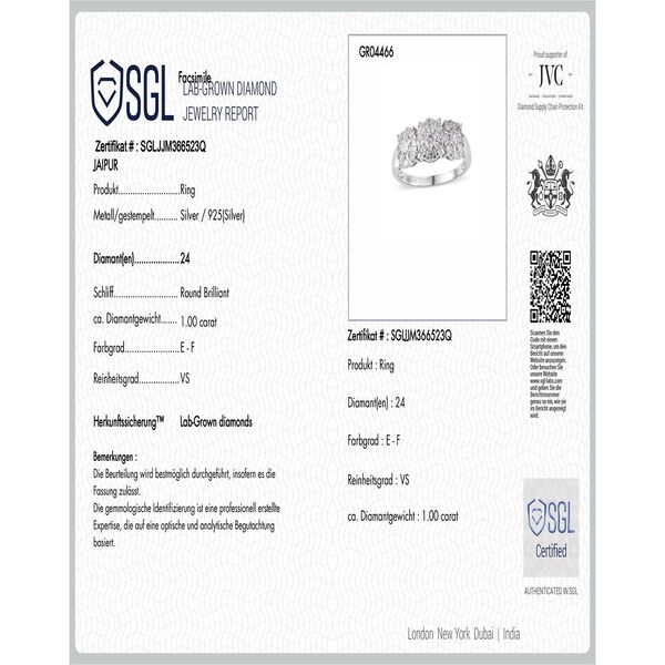 LUXURIANT SGL zertifizierter VS Labor Diamant Ring - 1 ct. image number 8