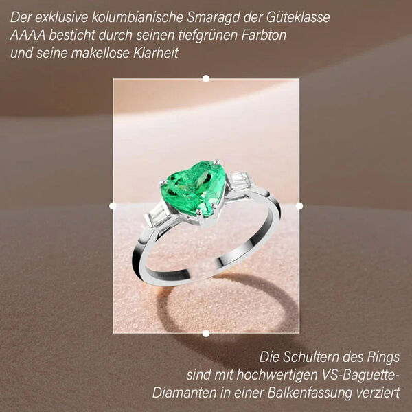 RHAPSODY AAAA Kolumbianischer Smaragd und VS Diamant Ring in 950 Platin - 1,71 ct. image number 1