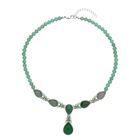 Gr&uuml;ne Aventurin Halskette, ca. 45 cm, ca. 164,00 ct