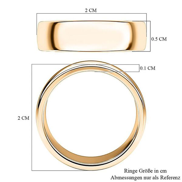 Klassischer Komfort-Bandring, Gelbgold Vermeil image number 6