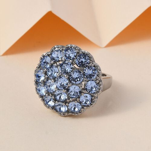 Leichter Saphir Kristall Ring, Edelstahl (Größe 19.00) image number 1