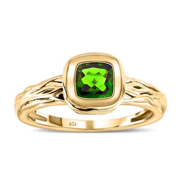 Nat&uuml;rlicher Chromdiopsid-Ring, 925 Silber vergoldet (Gr&ouml;&szlig;e 17.00) ca. 0.98 ct image number 4