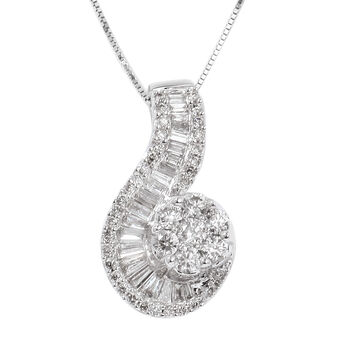 New York Kollektion - Diamant-Anh&auml;nger (I1-I2 G-H) mit Kette, 45 cm, 585 Wei&szlig;gold ca. 1,00 ct