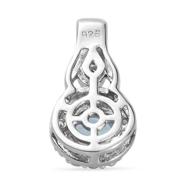 2er-Set, Espirito Santo Aquamarin und Zirkon-Ring mit Anhänger, 925 Silber platiniert ca. 1,37 ct image number 8