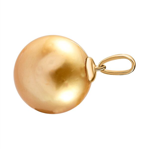 AAA Goldene Südsee Perle Anhänger 750 Gold image number 4