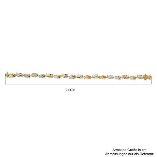 AA natürliches, äthiopisches Welo Opal und Zirkon-Armband, 20 cm - 6,57 ct. image number 6