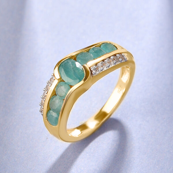 Grandidierit-Ring, 925 Silber vergoldet  ca. 0,86 ct image number 2