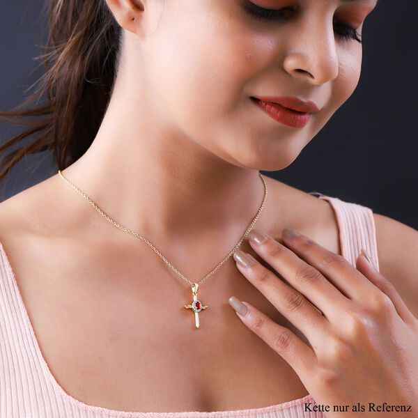 Mexikanischer Kirschfeuer-Opal und Zirkon-Anh&auml;nger - 0,28 ct. image number 2