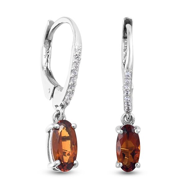 Madira Citrine und Zirkon Ohrringe 925 Silber platiniert ca. 1,15 ct image number 4