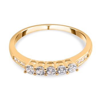 Lustro Stella - Wei&szlig;er Zirkonia-Ring, 925 Silber vergoldet (Gr&ouml;&szlig;e 16.00) ca. 1,35 ct