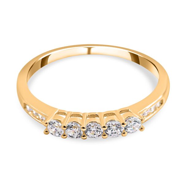 LUSTRO STELLA - Wei&szlig;er Zirkonia-Ring, 925 Silber vergoldet - 1,35 ct.