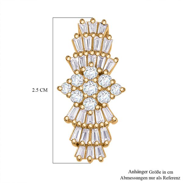 Moissanit Ballerina Anh&auml;nger, 925 Silber mit 750 Gelbgold Vermeil - 1,11 ct. image number 5