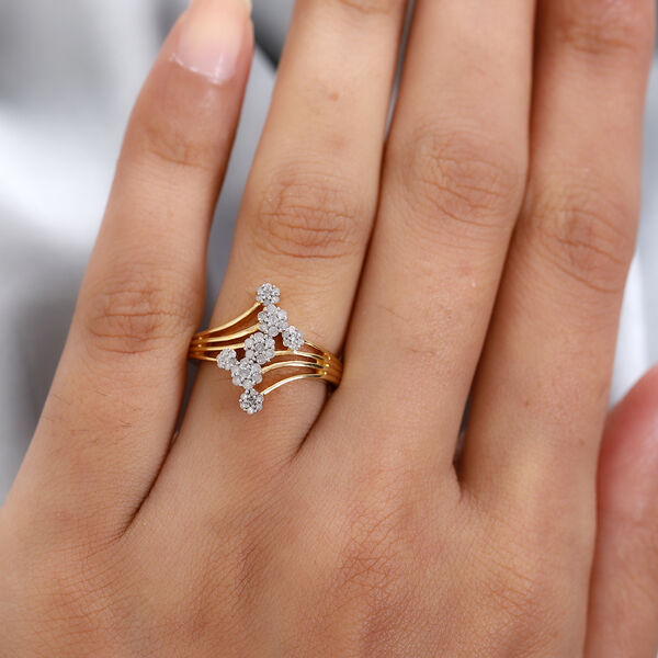 Diamant Ring 925 Silber Gelbgold Vermeil image number 3