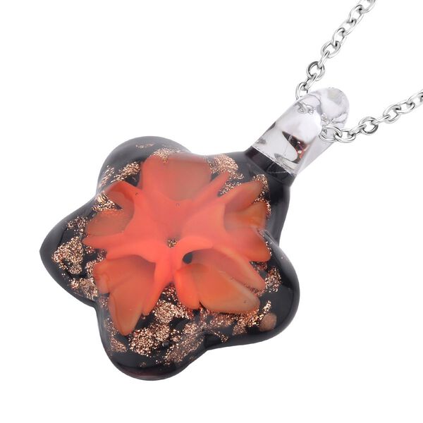 Floraler Anh&auml;nger im Murano-Stil mit 60cm Kette image number 4