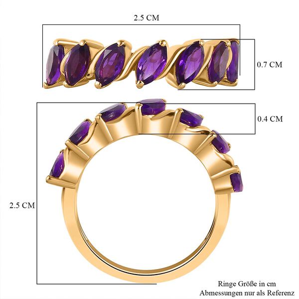 Afrikanischer Amethyst Ring 925 Silber Gelbgold Vermeil (Größe 21.00) ca. 1,55 ct image number 7