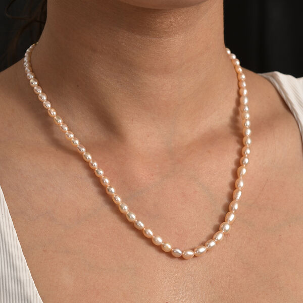 AA Pfirsich Süßwasser Perle Halskette, 45 cm image number 2