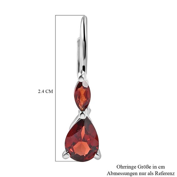 Rote Granat Ohrringe, 925 Silber ca. 1,92 ct image number 5