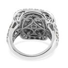 LUSTRO STELLA Hergestellt mit ZIRKONIA Cluster Ring 925 Silber Platin-Überzug (Größe 16.00) ca. 4,32 ct image number 4