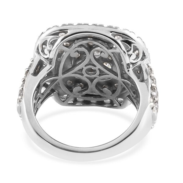LUSTRO STELLA Hergestellt mit ZIRKONIA Cluster Ring 925 Silber Platin-Überzug (Größe 16.00) ca. 4,32 ct image number 5