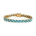 AA Sleeping Beauty Türkis, Neon Apatit Armband ca. 18 cm 925 Silber Gelbgold Vermeil ca. 10,42 ct.