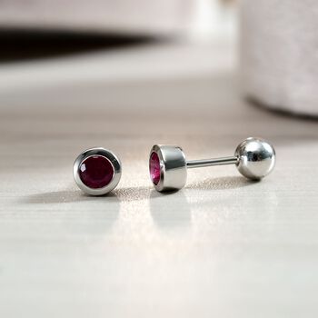 Afrikanische Rubin Ohrringe, 925 Silber rhodiniert - 0,76 ct.