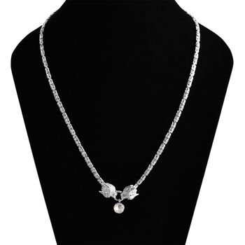 Royal Bali - Moissanit Halskette ca. 56 cm 925 Silber ca. 0,89 ct.