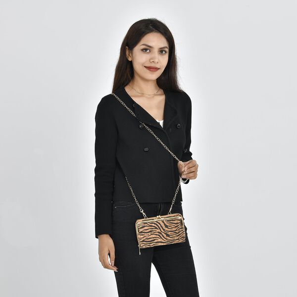 Crossbody Tasche aus Naturkork mit RFID-Schutz, Zebra image number 1