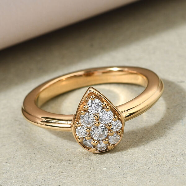 Moissanit Ring 925 Silber vergoldet  ca. 0,28 ct image number 2