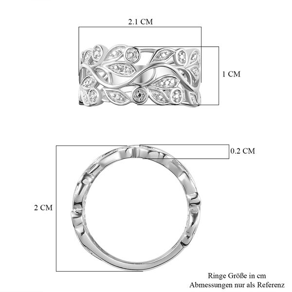 ALLORO platinierter Silberring mit Diamantakzenten image number 7