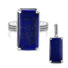 Lapislazuli Schmuckset  Edelstahl ca. 28,53 ct.