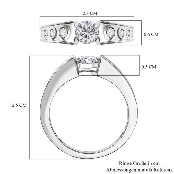 D'Joy Moissanit Ring, 925 Silber platiniert - 0,59 ct. image number 7