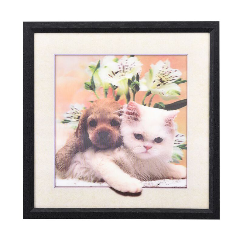 Realistisches 5D Katzen und Hunde-Gemälde, Größe 43,5x43,5x1,2 cm, Mehrfarbig image number 0