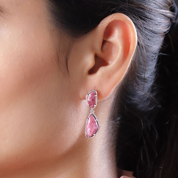 Norwegische Thulit-Ohrringe, 925 Silber platiniert ca. 14.71 ct image number 3