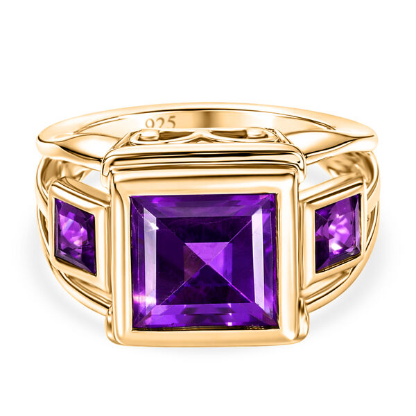 Lusaka Amethyst-Ring, 925 Silber vergoldet  ca. 3,92 ct