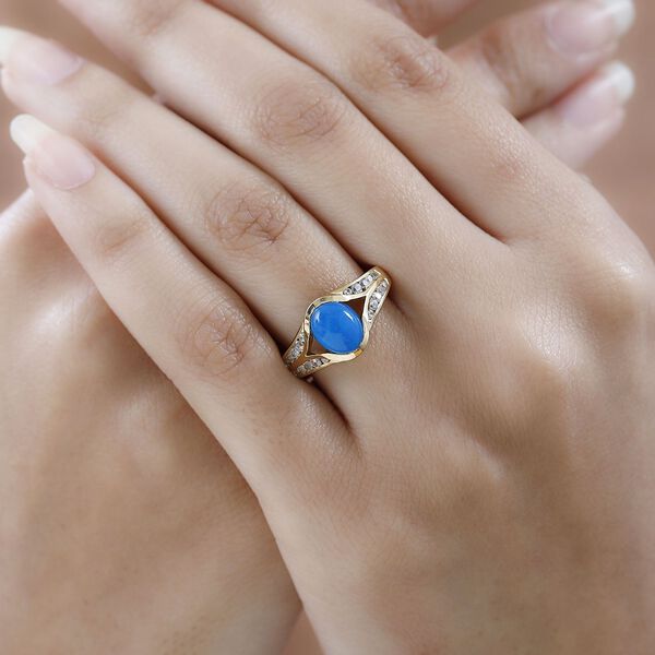AA Miami blauer Welo Opal und Zirkon-Ring- 1,56 ct. image number 3