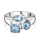 Himmelblauer Topas Ring Edelstahl (Größe 17.00) ca. 2,67 ct