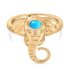 D’joy AA Sleeping Beauty Türkis Ring 925 Silber 750 Gelb Vergoldet (Größe 17.00) ca. 0.17 ct