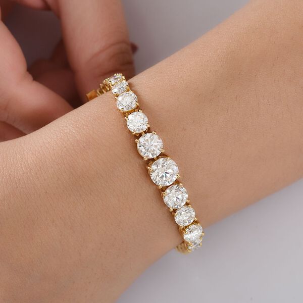 D’Joy Moissanit 19cm Armband, 925 Silber 750 Gelbgold Vermeil - 13,58 ct. image number 3