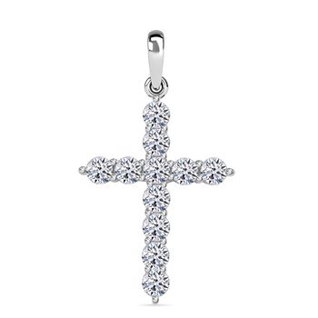 LUXURIANT SI-GH Labor Diamant Kreuz Anh&auml;nger in 585 Wei&szlig;gold - 0,50 ct.