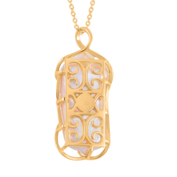 Weiße Keshi Perle Anhänger mit 45cm Kette image number 6