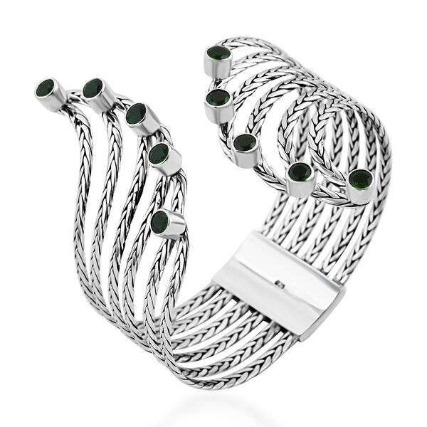 Royal Bali - Nat&uuml;rlicher Chromdiopsid Armreif, ca. 19 cm, 925 Silber ca. 7.00 ct image number 3