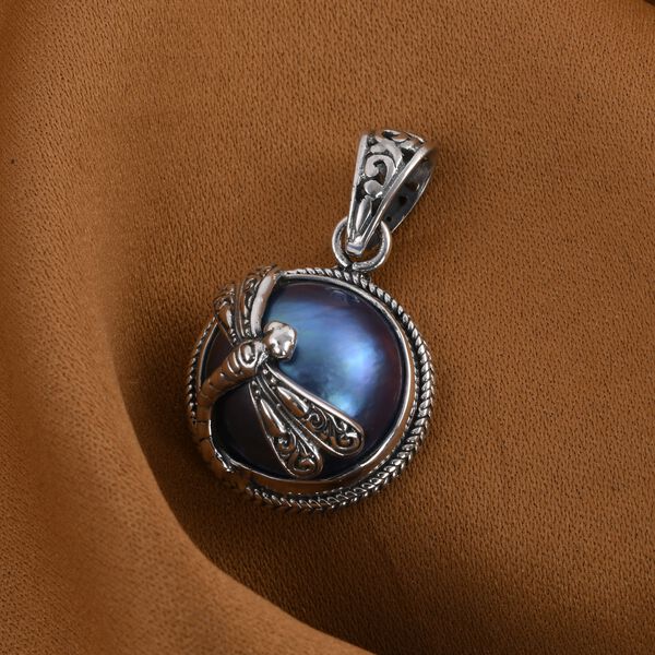 Royal Bali Kollektion - Blauer Mabe Perle-Anhänger image number 7