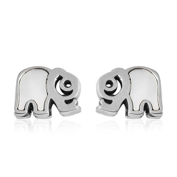 2er-Set Wei&szlig;es Perlmutt Ohrstecker und Anh&auml;nger mit Kette ca. 50 cm in Edelstahl image number 4