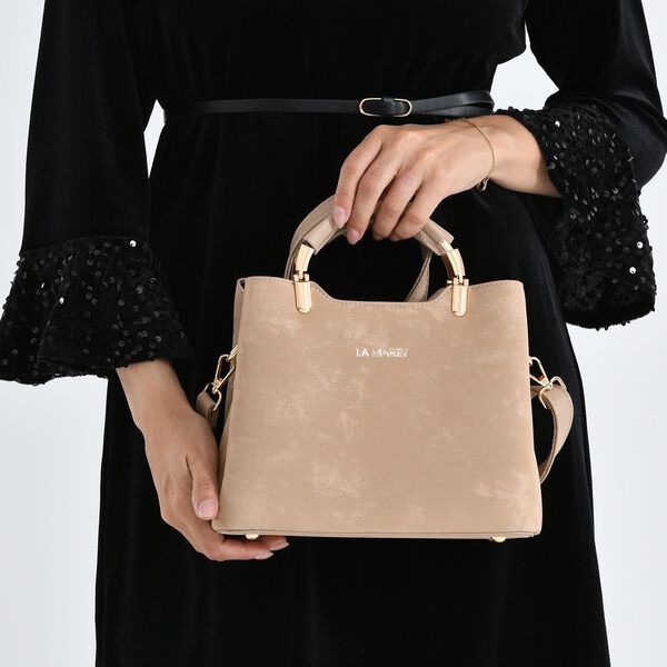 LA MAREY Crossbody Tasche mit Rei&szlig;verschlussf&auml;chern und verstellbarem Schulterriemen, 25x20x11cm, Khaki image number 4